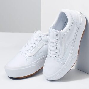 VANS Old Skool Stacked Platform - White Canvas